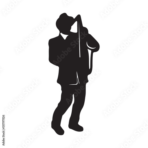 Silhouette of cinco de mayo Fondo blanco vector