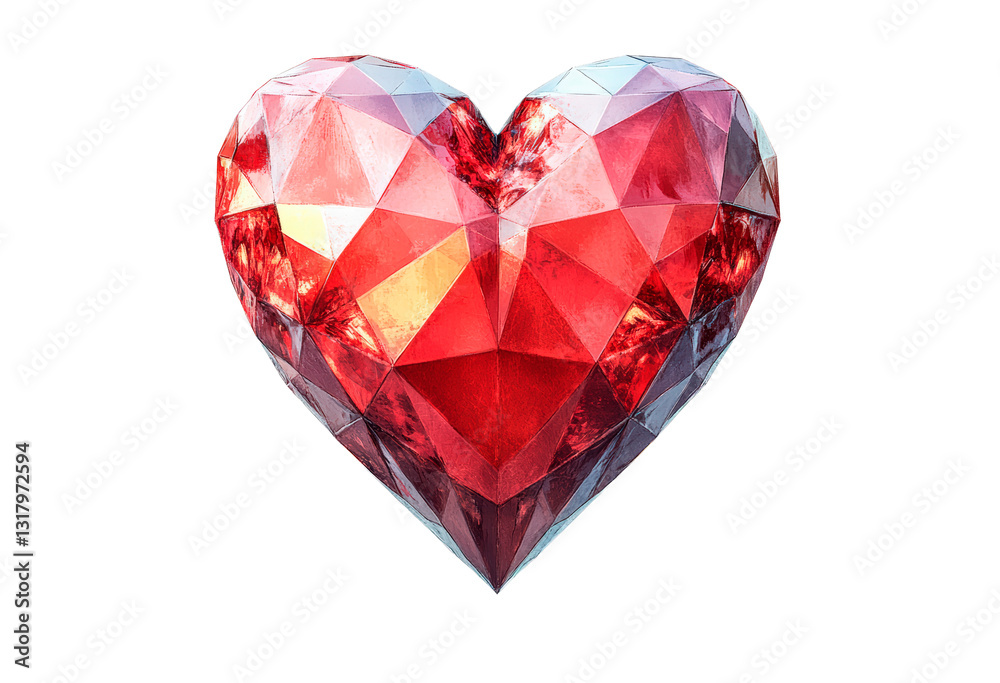 Low poly heart isolated on transparent background Low poly heart isolated on transparent background