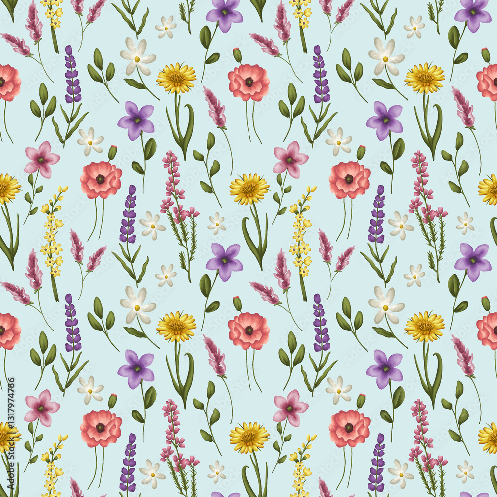 seamless pattern with flowers