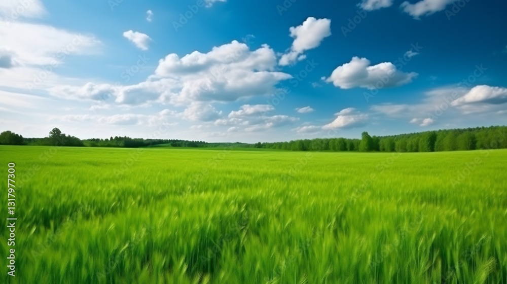 Sunny Green Field for Summer Sky, Rural Landscape. Sunny Green Field for Summer Sky, Rural Landscape.