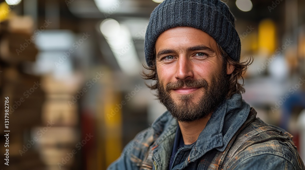 Fototapeta premium portrait of a male worker building with christ