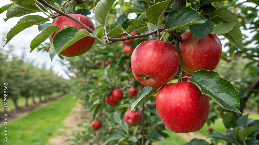 Autumn day. Rural garden. In the frame ripe red apples on a tree. It's raining Photographed in Ukraine Autumn day. Rural garden. In the frame ripe red apples on a tree. It's raining Photographed in Ukraine