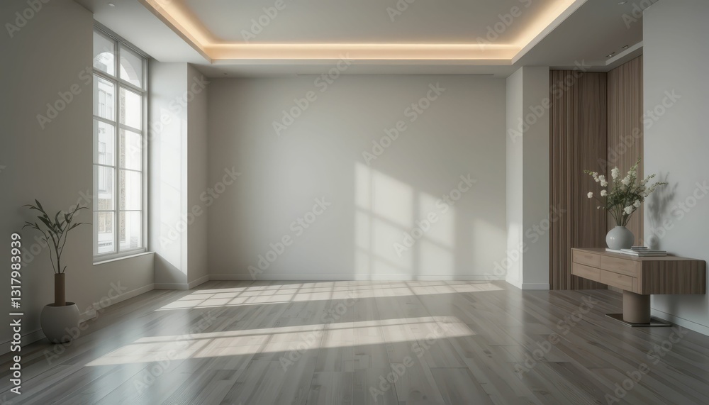 Fototapeta premium Minimalist Interior with Natural Light and Neutral Color Palette