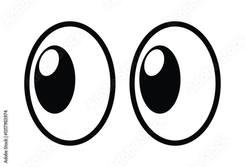 eyes looking icon vector. cartoon eyes. eyes emoji. vector illustration on transparent background.