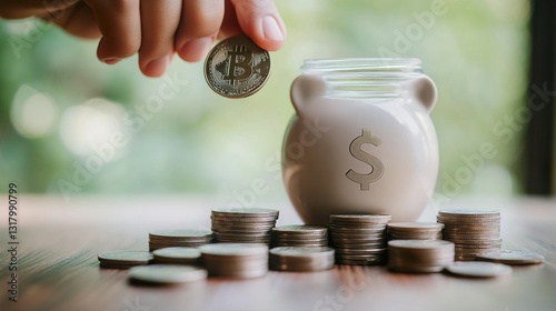 Bitcoin and Dollar Savings: Crypto Investment Growth photo