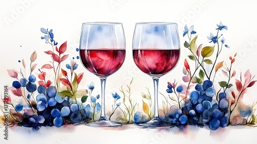 wedding glasses clipart watercolor illustration hand painted digital artwork