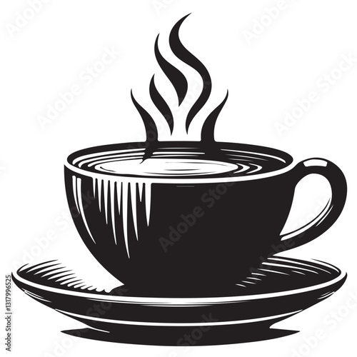 Silhouette cup of coffee icon vector illustration isolated premium design in white background 52