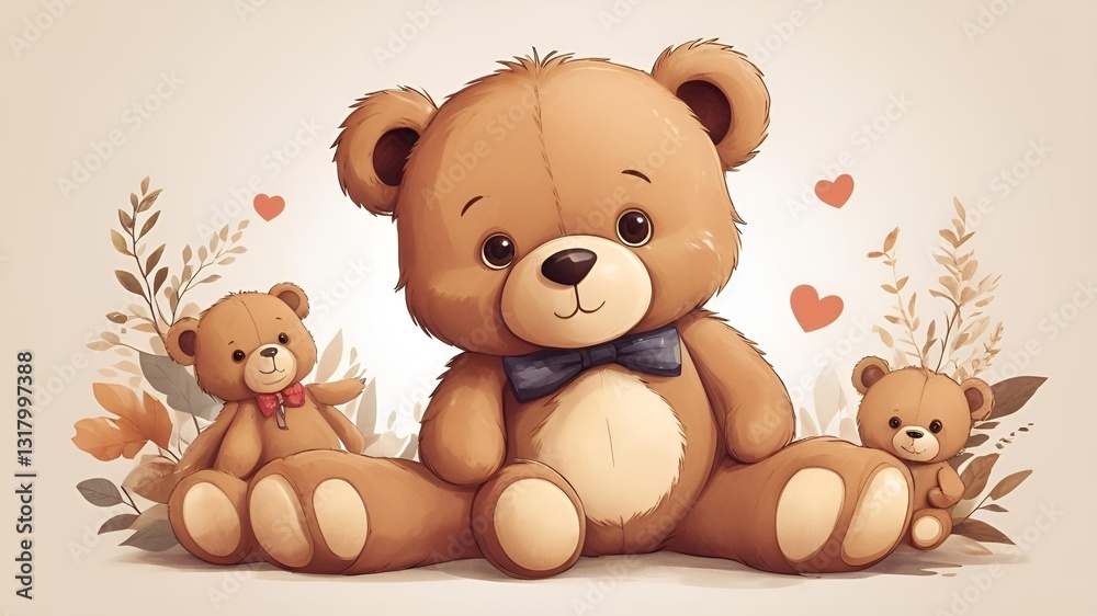 Fototapeta premium illustration of a teddy bear