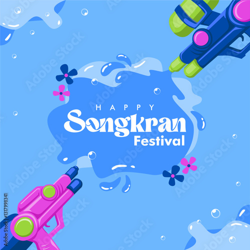 vector songkran festival poster template