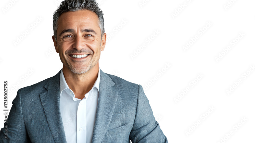 Portrait of a confident man smiling happily, isolated on transparent background. Portrait of a confident man smiling happily, isolated on transparent background.