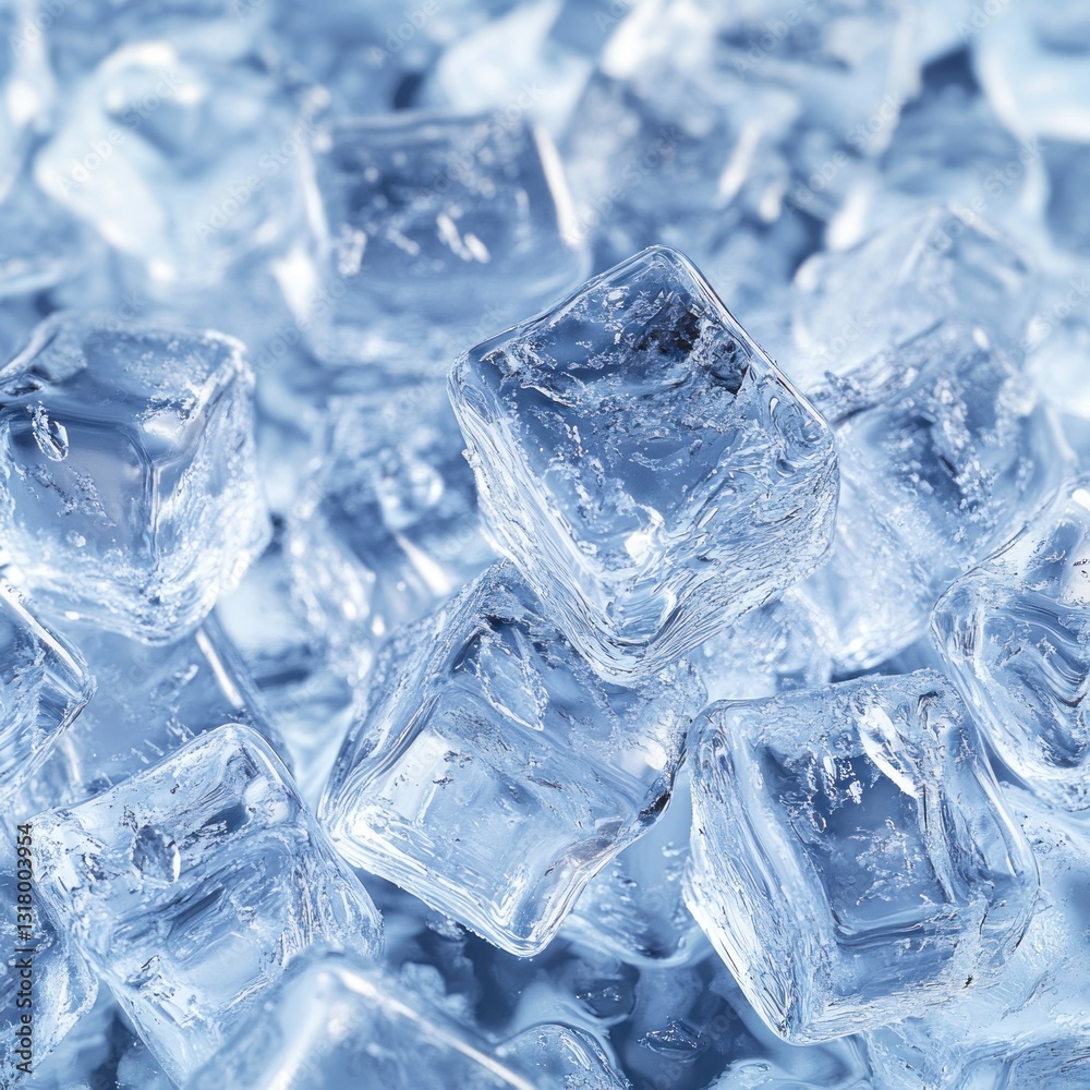 Close-up of many ice cubes in a pile Close-up of many ice cubes in a pile