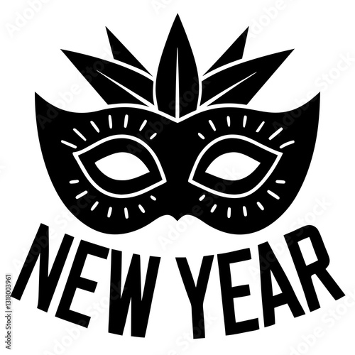 Set of carnival masks with silhouette icons of masquerade masks vector art illustration