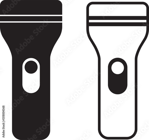 Flashlight line and glyph icon