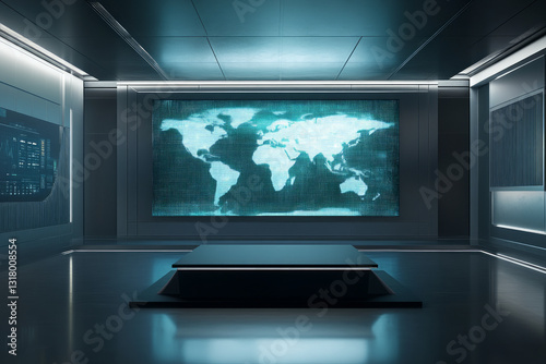 A clean, high-tech war room.