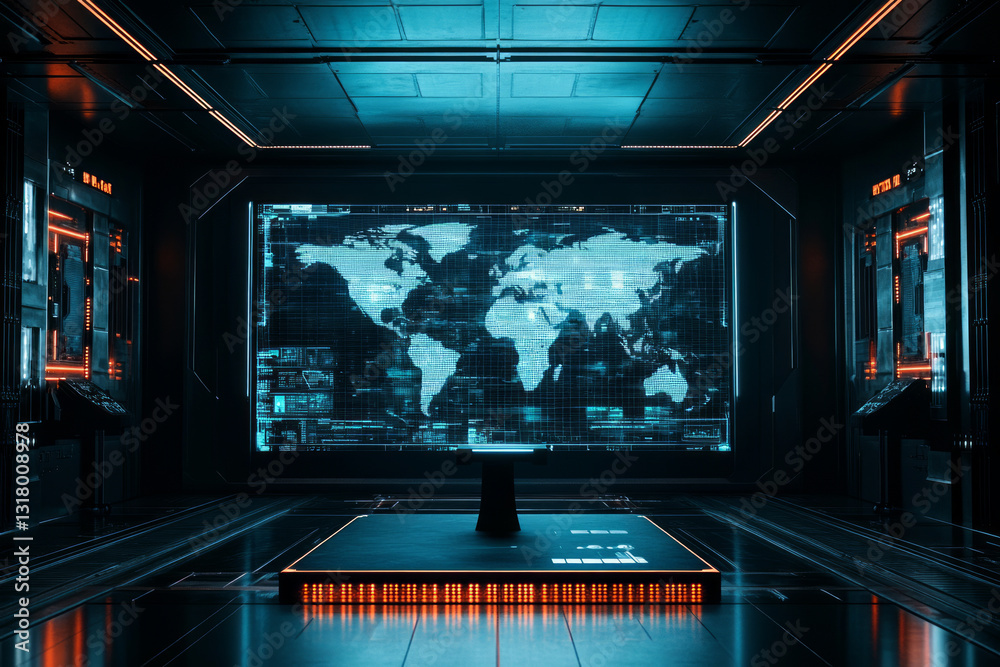 Fototapeta premium A clean, high-tech war room.