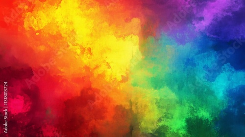 Vibrant Rainbow Watercolor Abstract Art