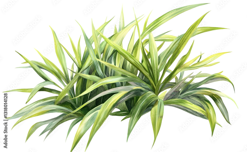 Obraz premium Lush Green Foliage with Variegated Leaves Capturing the Essence of Tropical Nature in a Vibrant Outdoor Setting