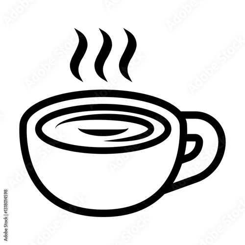 icon a steaming coffee cup symbolizing a freshly brewed hot beverage like coffee or tea.