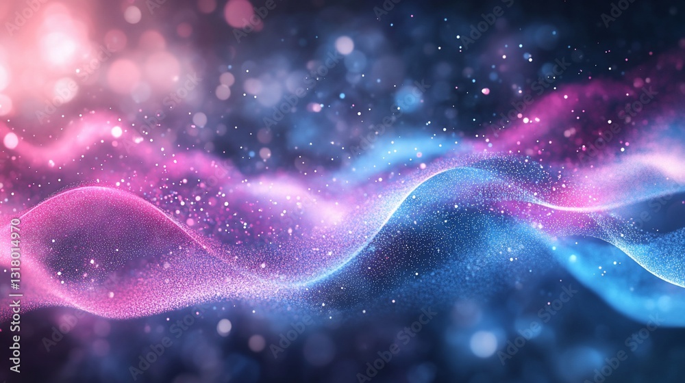 Abstract Pink and Blue Glowing Particle Waves Digital Art Background Abstract Pink and Blue Glowing Particle Waves Digital Art Background