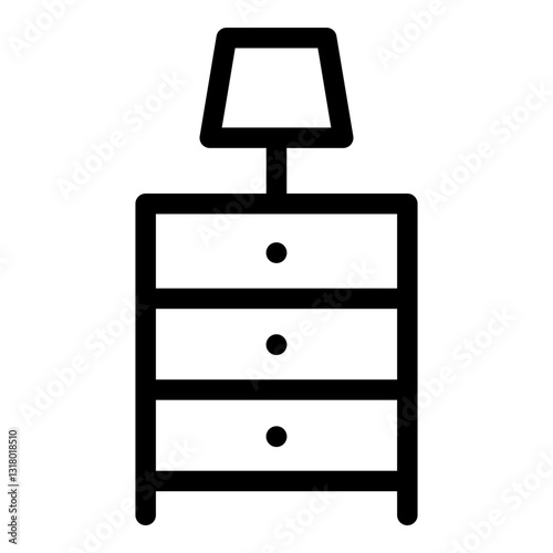 Bedside table icon. Vector line icon
