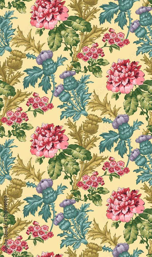 colorful fabric with flowers