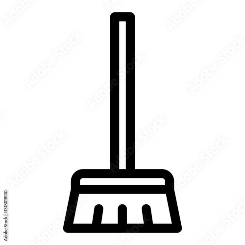 Sweeping brush icon. Vector line icon