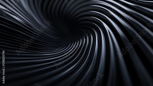 Abstract Dark Swirling Lines: A 3D Render of Elegant Black Curves and Motion