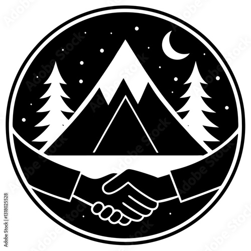 Community Service Camp Icons Set for Volunteer Projects