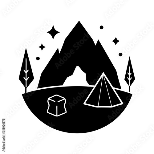 Community Service Camp Icons Set for Volunteer Projects