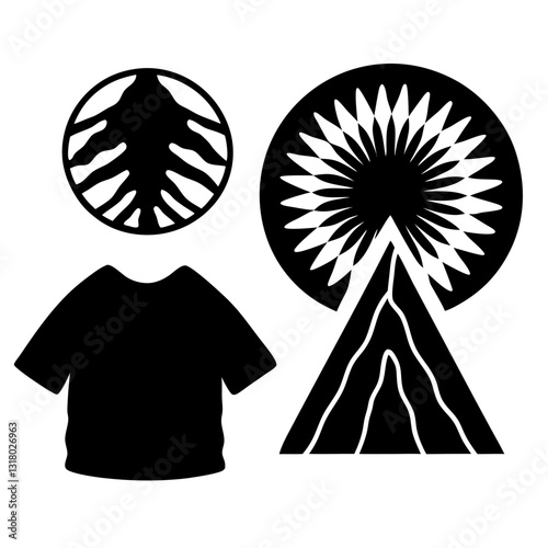 Community Service Camp Icons Set for Volunteer Projects
