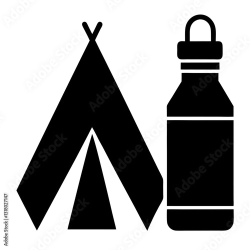 Community Service Camp Icons Set for Volunteer Projects