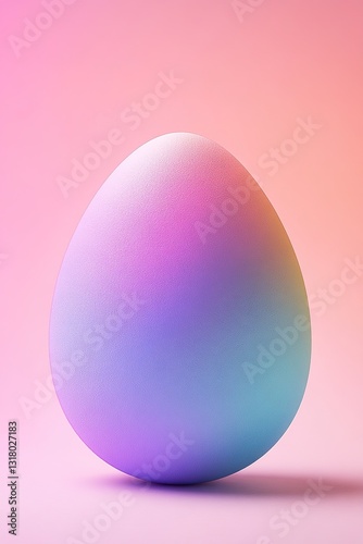  Gradient pastel Easter egg on white background for advertising poster design concept