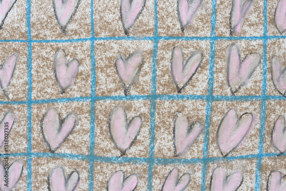 Fototapeta premium abstract grunge background featuring dusty hearts arranged in a grid