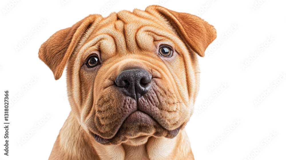 Close-up of a shar pei dog isolated on transparent background. Close-up of a shar pei dog isolated on transparent background.