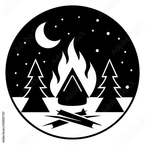 Community Service Camp Icons Set for Volunteer Projects