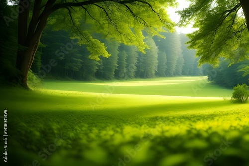 lush green trees and grass