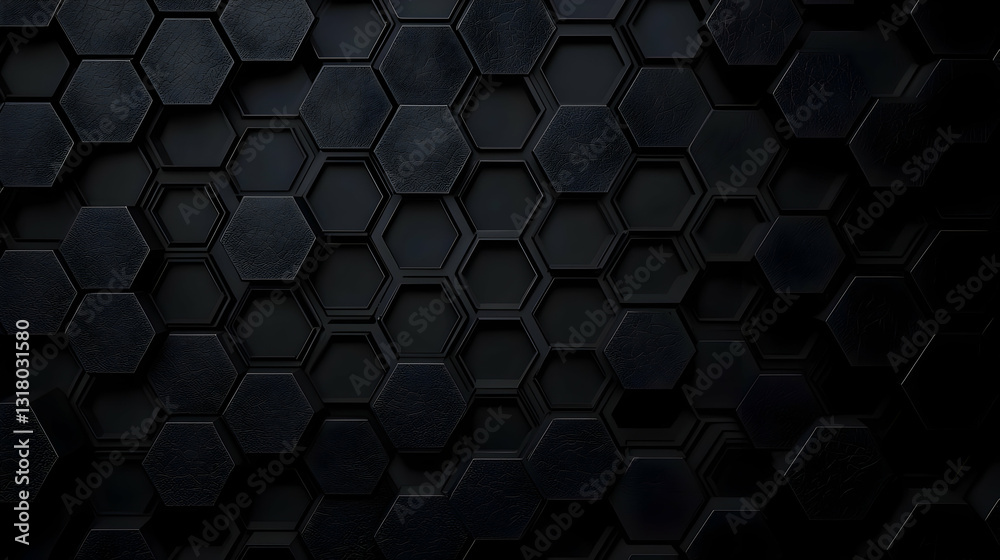 Dark Gray 3D Rendered Hexagonal Pattern Background With Subtle Matte Texture Detail and Deep Black Accents Ideal for Technology or Abstract Design Dark Gray 3D Rendered Hexagonal Pattern Background With Subtle Matte Texture Detail and Deep Black Accents Ideal for Technology or Abstract Design