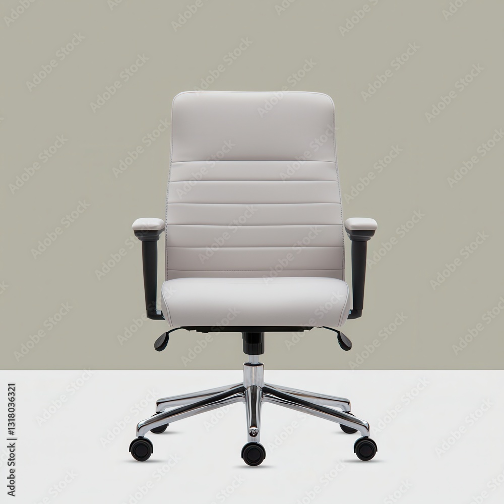 Modern Office Chair Design with Sleek White Upholstery and Metal Base Modern Office Chair Design with Sleek White Upholstery and Metal Base