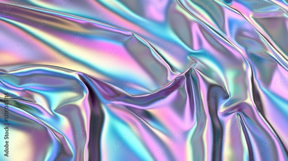 Fototapeta premium Abstract iridescent fabric folds (10)