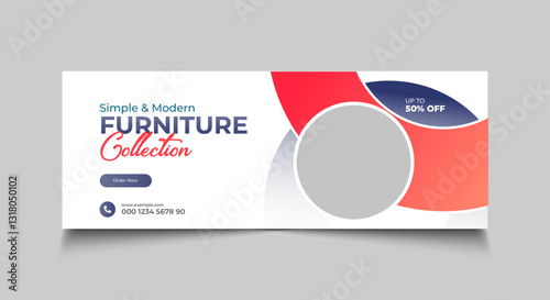 Creative facebook cover design for furniture sale or web banner template