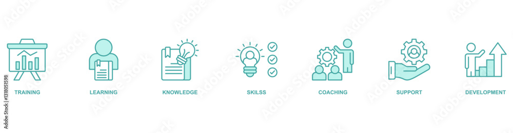 Capacity Building banner web icon vector illustration concept with icon of training, learning, knowledge, skilss, coaching, support, development Capacity Building banner web icon vector illustration concept with icon of training, learning, knowledge, skilss, coaching, support, development