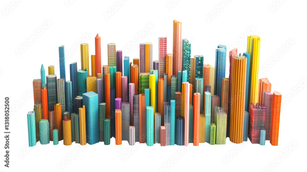 Vibrant cityscape skyline urban environment 3d model colorful architecture aerial view modern design Vibrant cityscape skyline urban environment 3d model colorful architecture aerial view modern design