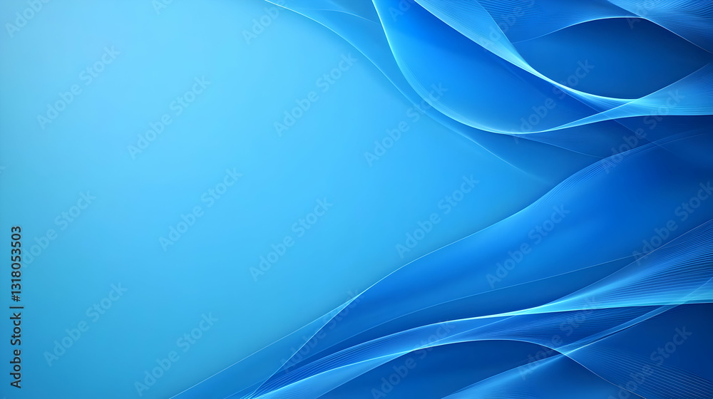 Fototapeta premium Abstract Flowing Blue Waves With Smooth Curves And Elegant Gradient On A Light Bright Background For Modern Design