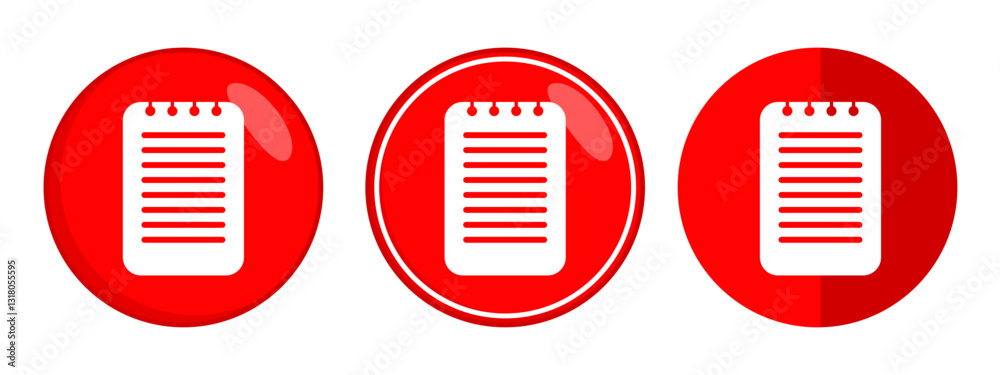 Red Circle Notepad Icons Simple White Design Red Circle Notepad Icons Simple White Design