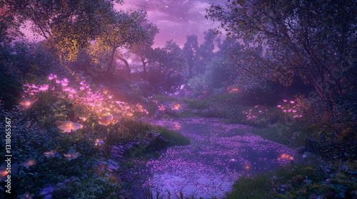 Serene Fairy Dell with Soft Colors and Hidden Enchantment