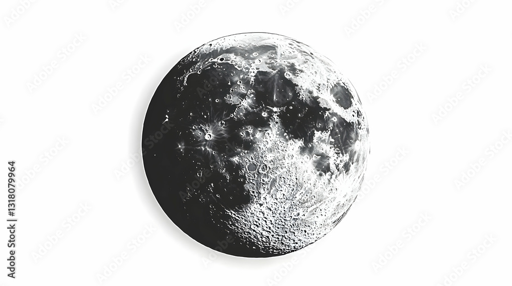 Naklejka premium Moon, night sky, celestial, space, background, graphic, design, artwork