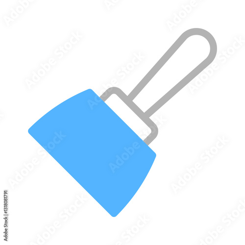 Blue scraper tool used in construction work