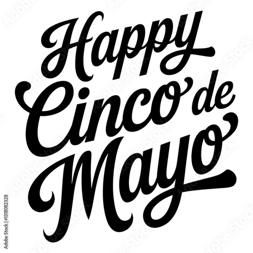 Cinco De Mayo Silhouette Typography Design – Festive Mexican Lettering Art with Bold Black Silhouettes, Vintage Calligraphy, and Creative Font Styles for Cinco De Mayo Decorations & Print Designs.