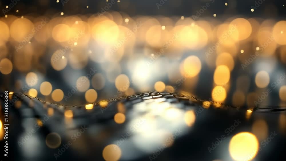 Golden Lightscape: Abstract Bokeh Background Golden Lightscape: Abstract Bokeh Background