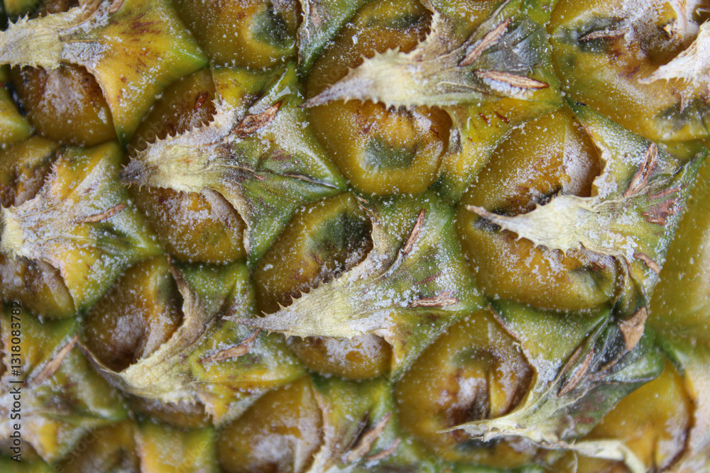 Close up view of texture pineapple outer skin Close up view of texture pineapple outer skin